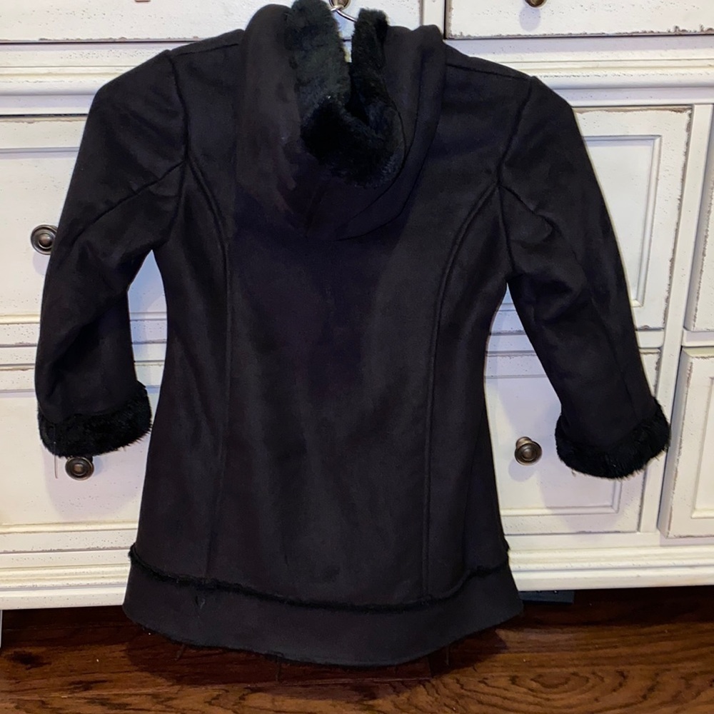Rothschild black coat with hood warm soft cozy interior zipper closure M (5-6)​​ - Picture 4 of 5